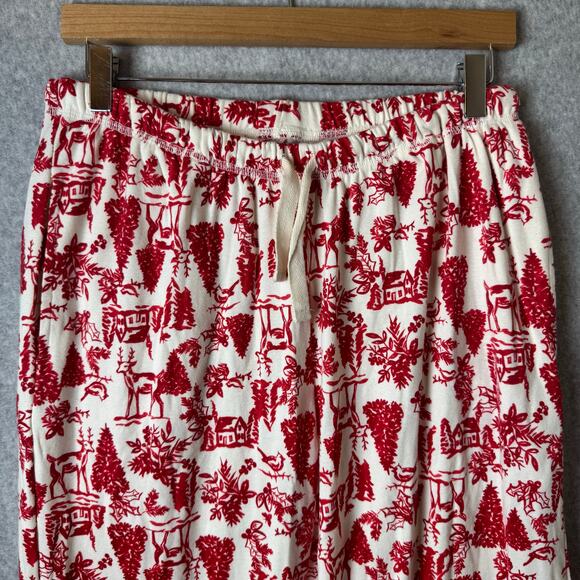 Burts Bees Pyjama Pants Women’s L Organic Cotton Christmas Wide Leg Loungewear - Picture 3 of 13